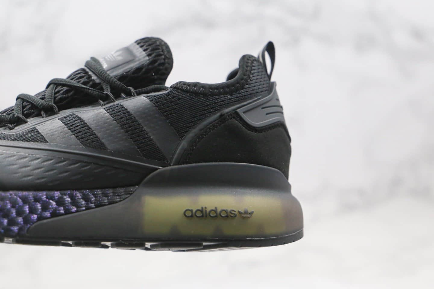 阿迪达斯Adidas Originals ZX 2K Boost纯原版本易烊千玺同款爆米花缓震跑鞋黑荧光绿色原鞋开模一比一打造 货号:FV7479