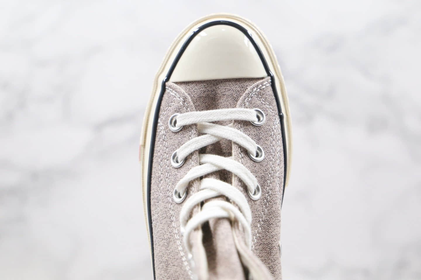 匡威Converse Chuck 1970s公司级版本高帮卡其奶茶灰色亚麻彩虹条硫化帆布鞋原盒原标 货号:165621C