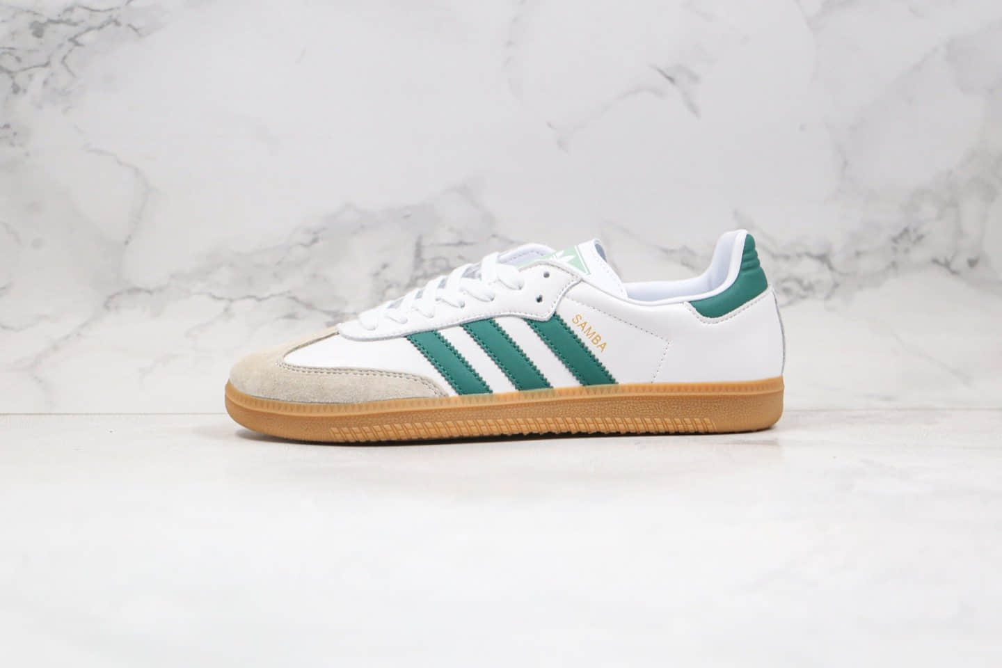 阿迪达斯Adidas Samba OG FT纯原版本桑巴板鞋白绿色内置NFC芯片扫描原盒原标 (ID:50266) - 图片1