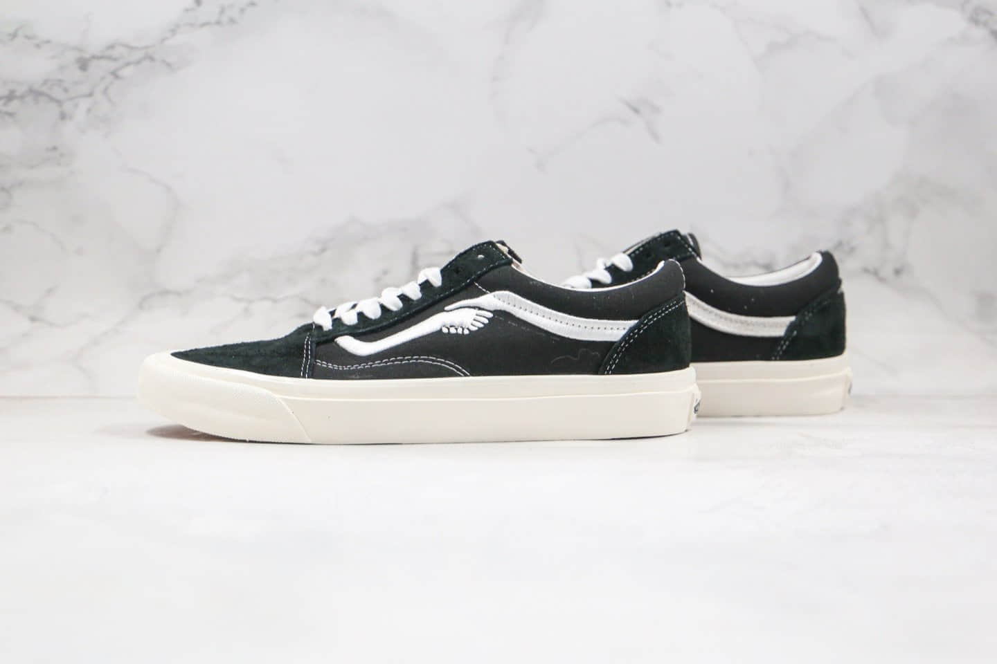 万斯Vans Old Skool LX公司级版本高端支线联名不对称墨镜黑白色刺绣硫化板鞋原盒原标内置钢印 (ID:50327) - 图片1