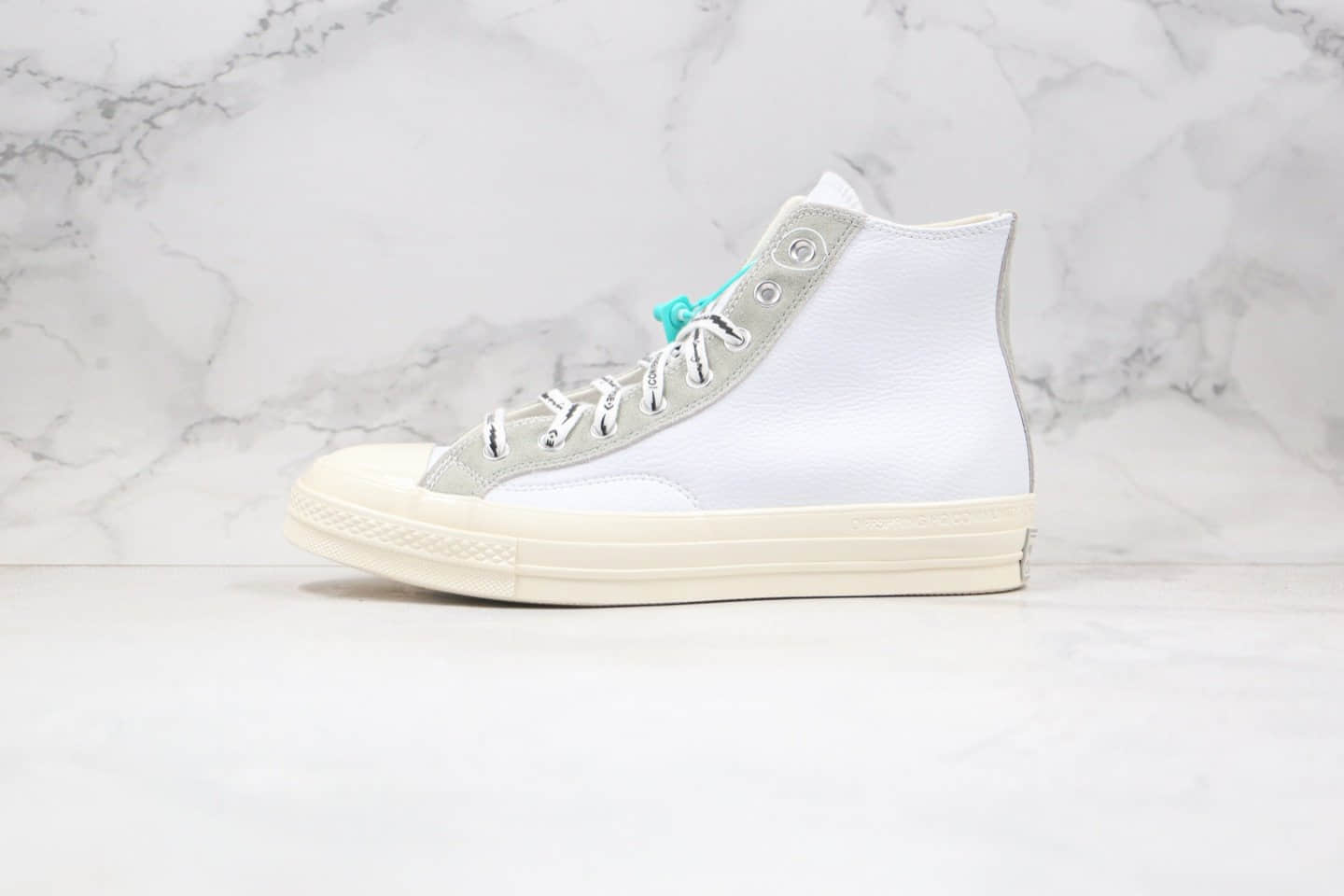 匡威CONVERSE x OFFSPRING公司级版本藤原浩闪电联名款高帮皮面破口白灰色板鞋原盒原标原鞋开模一比一打造 (ID:50510) - 图片1