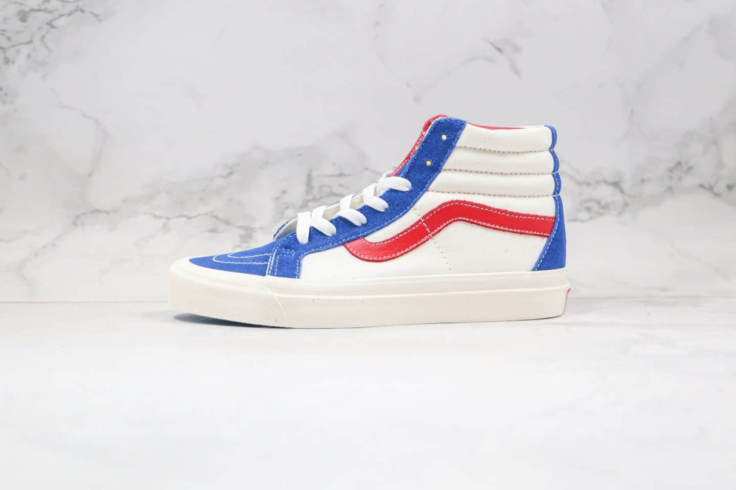 万斯Vans Sk8-Hi公司级版本高帮板鞋白红蓝叮当猫配色一比一硫化工艺 (ID:50808) - 图片1