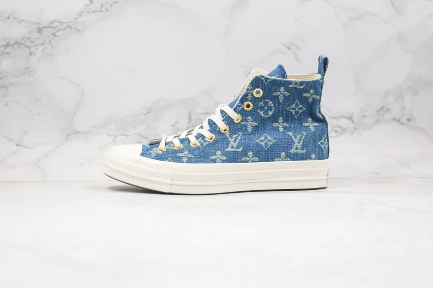 匡威converse 1970S X LV联名款纯原版本高帮牛仔蓝色帆布鞋原厂硫化大底正确硅蓝软中底 (ID:50937) - 图片1