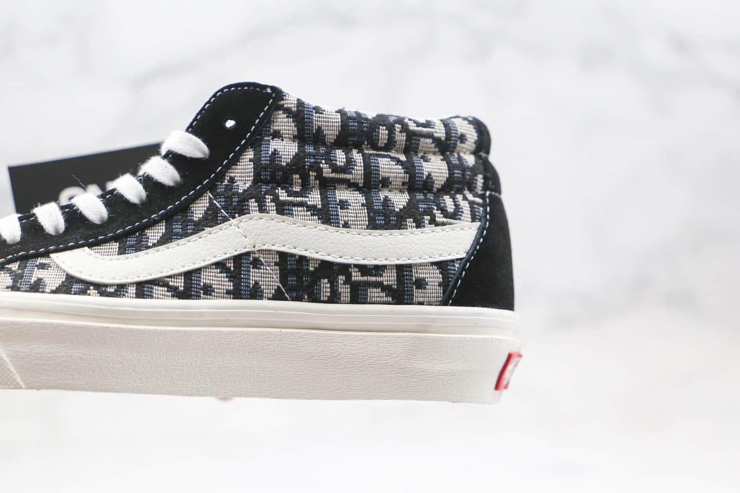 万斯Vans Style 36 Decon SF x Dior迪奥联名款公司级版本中帮黑浅灰敏感内容重影刺绣原盒原标正确硫化大底