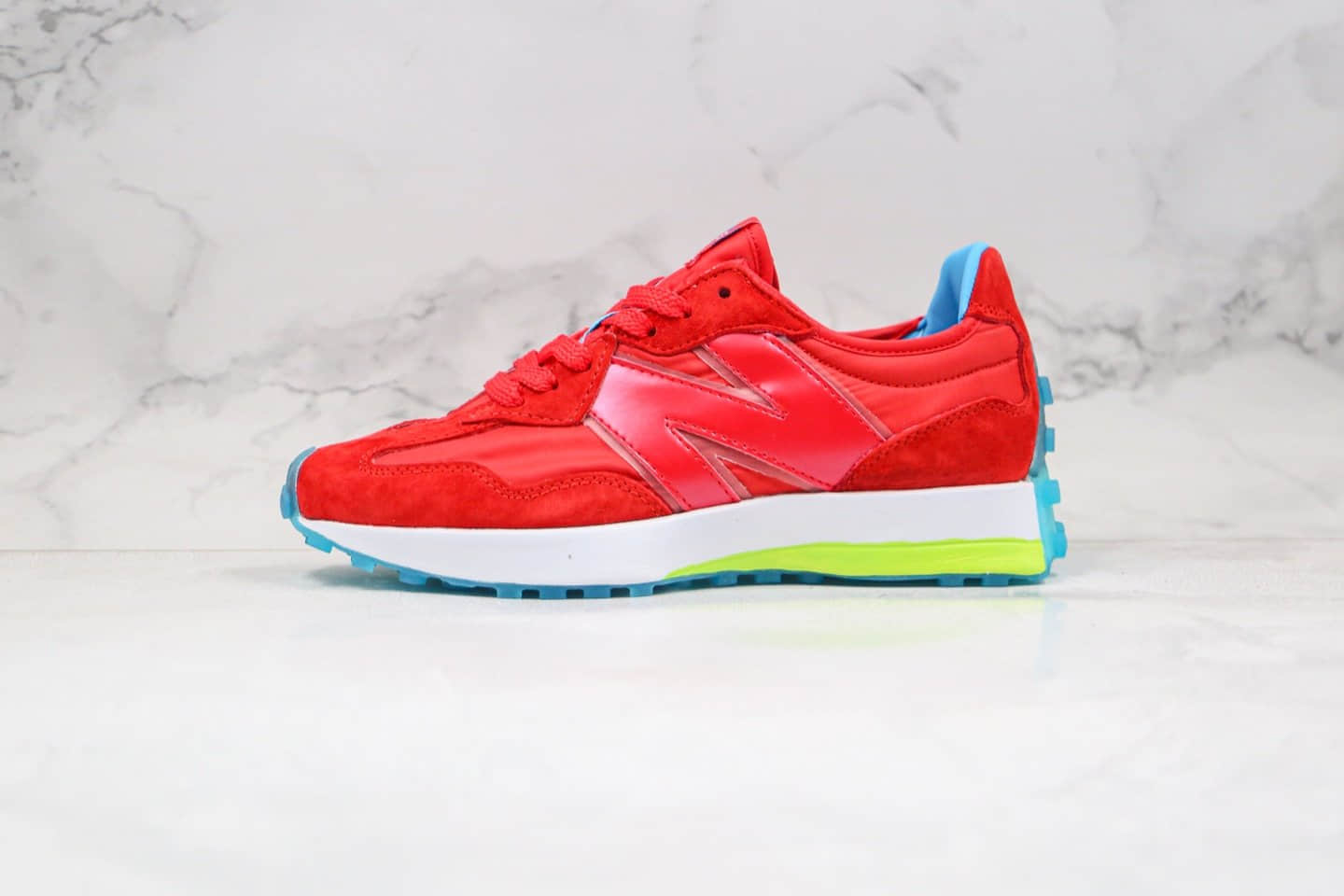新百伦New Balance 327纯原版本复古慢跑鞋NB327红色原盒原标正确鞋面材质 (ID:50991) - 图片1