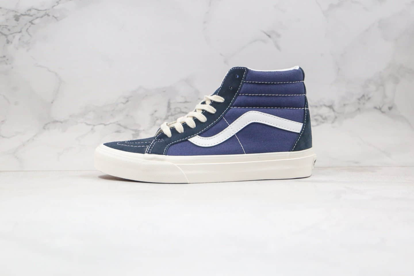 万斯Vans Sk8-Hi LX公司级版本高帮复古蓝色Vault支线帆布鞋原档案数据开发原厂硫化大底 (ID:51113) - 图片1