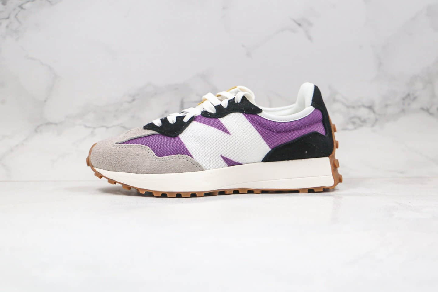 新百伦New Balance 327公司级版本复古慢跑鞋NB327灰黑紫色原盒原标原楦头纸板打造 (ID:51146) - 图片1