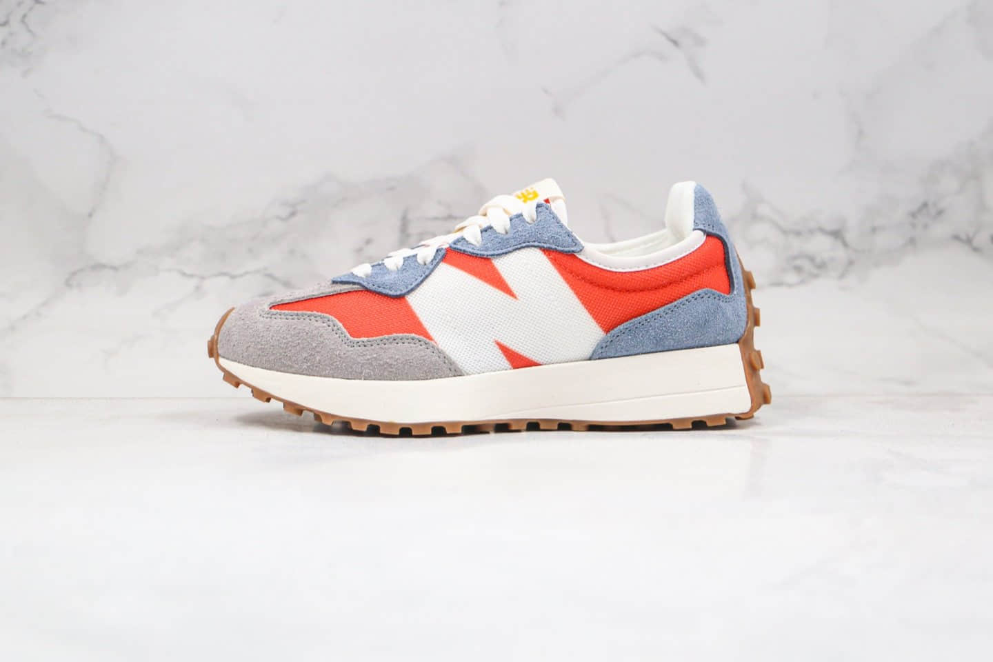 新百伦New Balance 327公司级版本复古慢跑鞋NB327灰橙蓝色原楦头纸板打造 (ID:51322) - 图片1