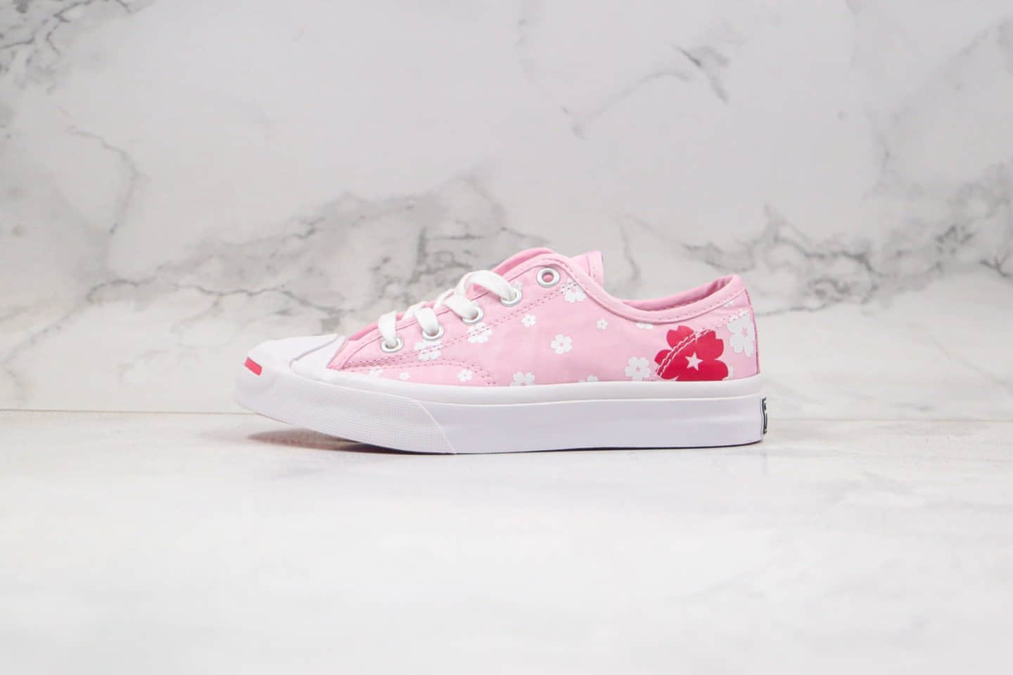 匡威CONVERSE SAKURA公司级版本低帮开口笑樱花粉白色板鞋原楦头纸板打造 (ID:51395) - 图片1