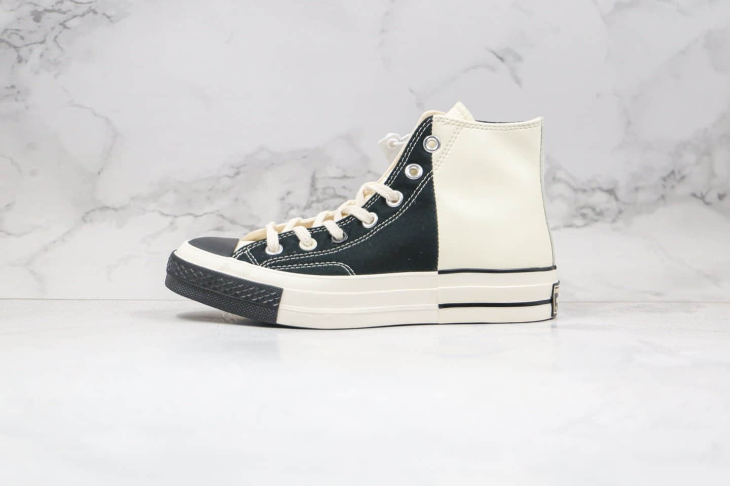 匡威Converse Restructured Chuck 1970 High White公司级版本高帮皮面白黑色补丁拼接解构硫化板鞋原盒原标 (ID:51758) - 图片1