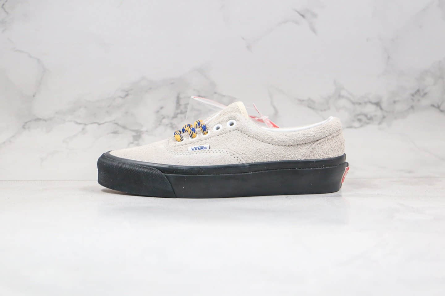 万斯Vans vault Era OG LX公司级版本低帮吴亦凡同款麂皮彩带Era灰黑色板鞋原楦头纸板打造 (ID:51767) - 图片1