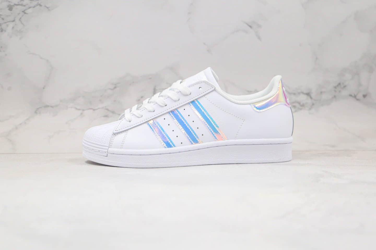 阿迪达斯adidas Originals Superstar J纯原版本贝壳头板鞋炫彩镭射白粉紫原数据原材打造 (ID:51865) - 图片1