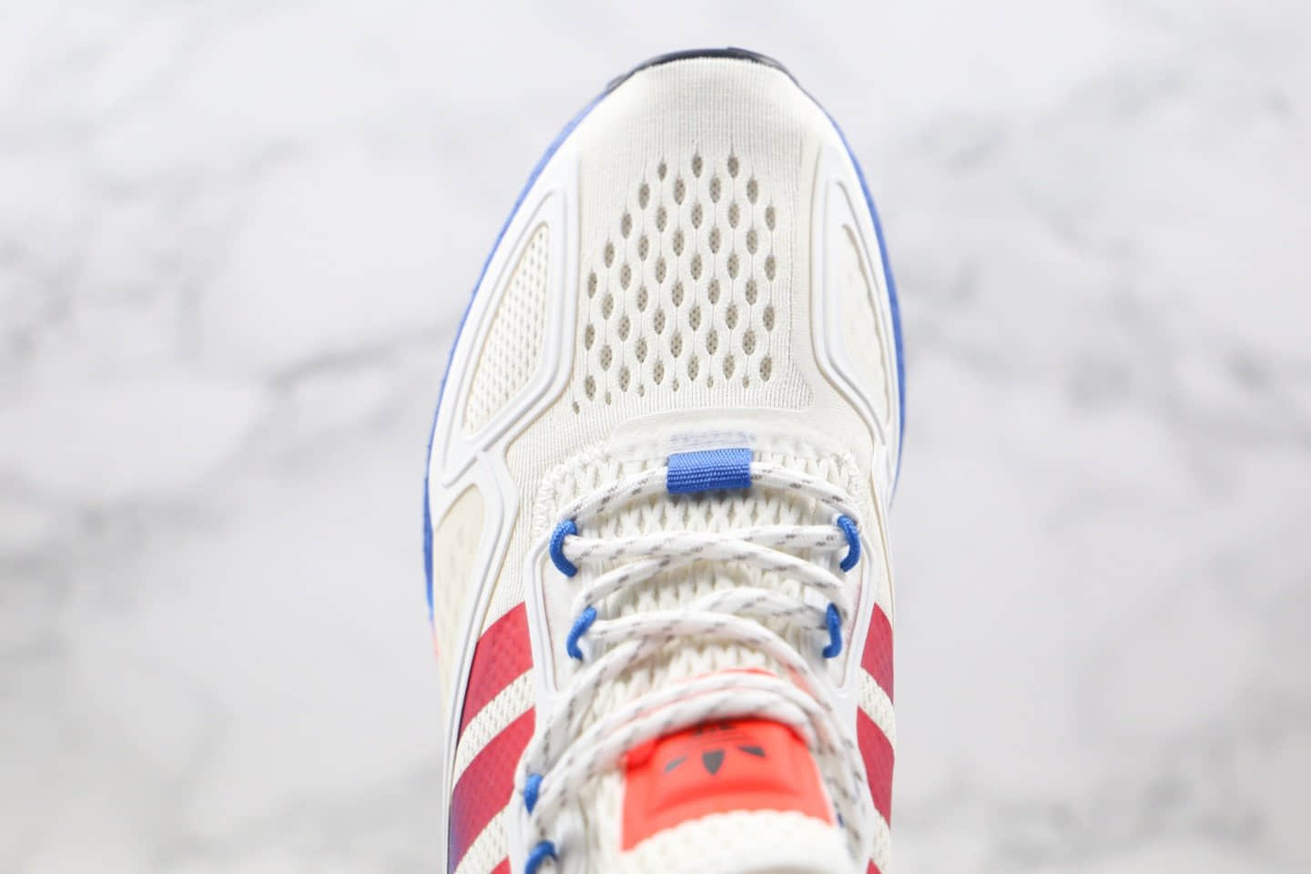 阿迪达斯adidas Originals ZX 2K Boost公司级版本易烊千玺同款爆米花缓震休闲运动跑鞋白橙蓝配色原盒原标 货号:FV9996