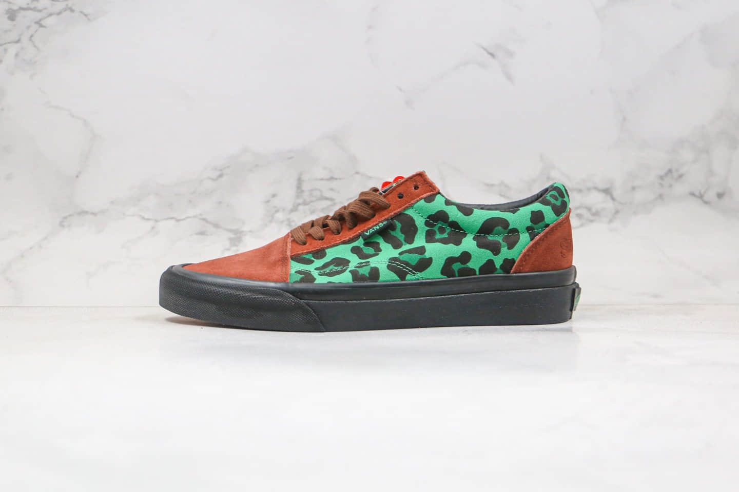 万斯Vans OG Old Skool NS LX公司级版本低帮豹纹迷彩棕绿色硫化麂皮翻毛皮帆布拼接板鞋原档案数据开发 (ID:51961) - 图片1