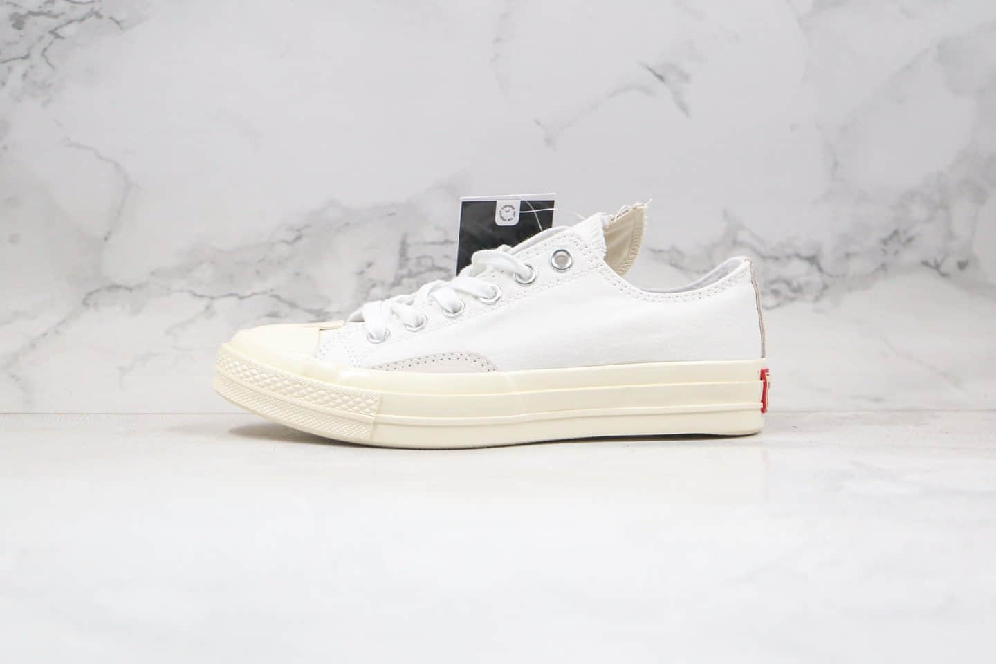 匡威Converse Rivals公司级版本低帮错位LOGO解构硫化板鞋白色原厂硫化大底正确PU硅蓝软中底 货号:168673C