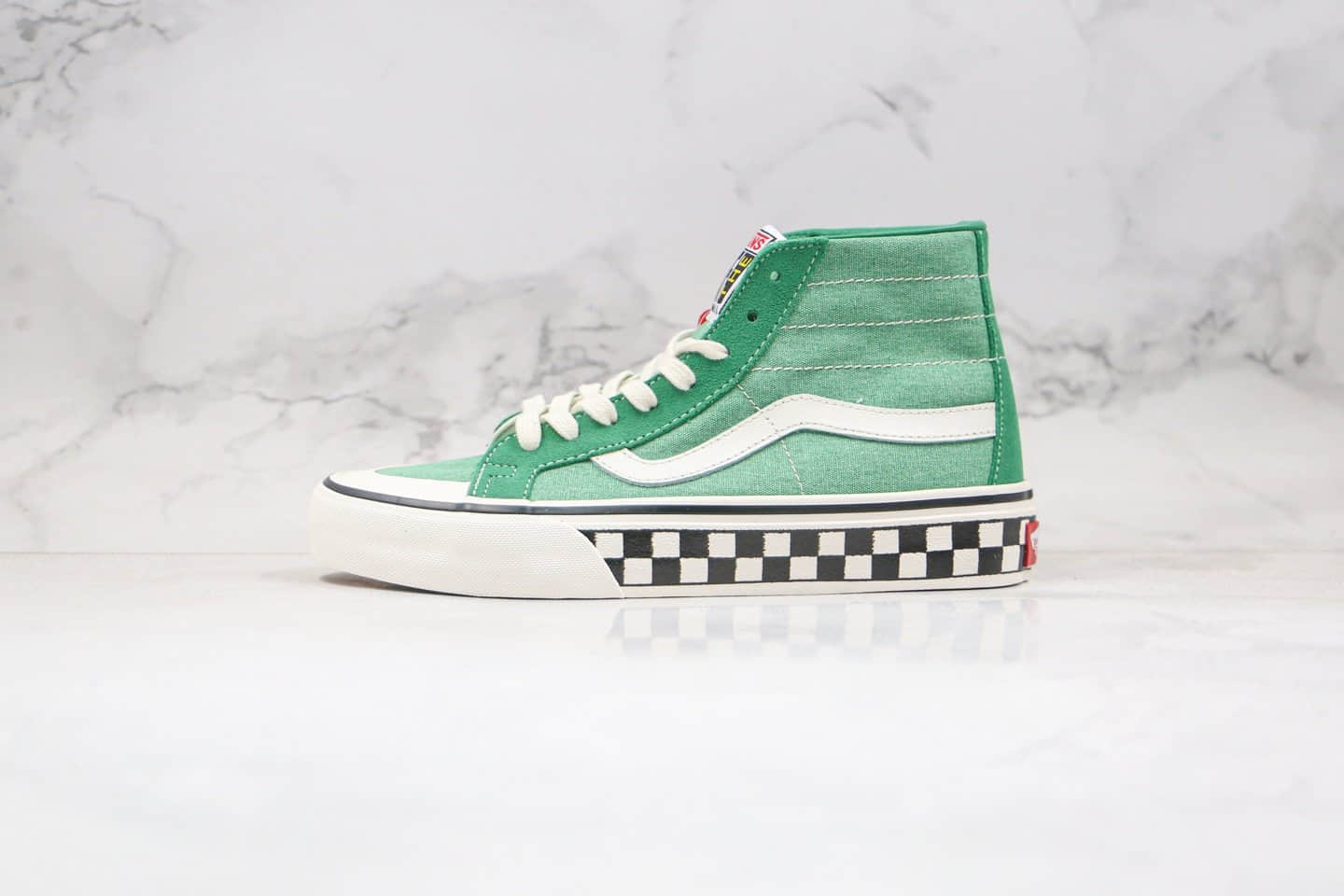 万斯Vans SK8-Hi公司级版本高帮板鞋牛油果绿棋盘格原档案数据开发 货号:VN0A3MV10DR