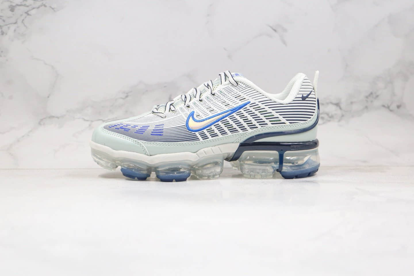 耐克Nike Air Vapormax 360公司级版本全掌气垫跑鞋蓝绿色原楦原纸版开发 (ID:52153) - 图片1