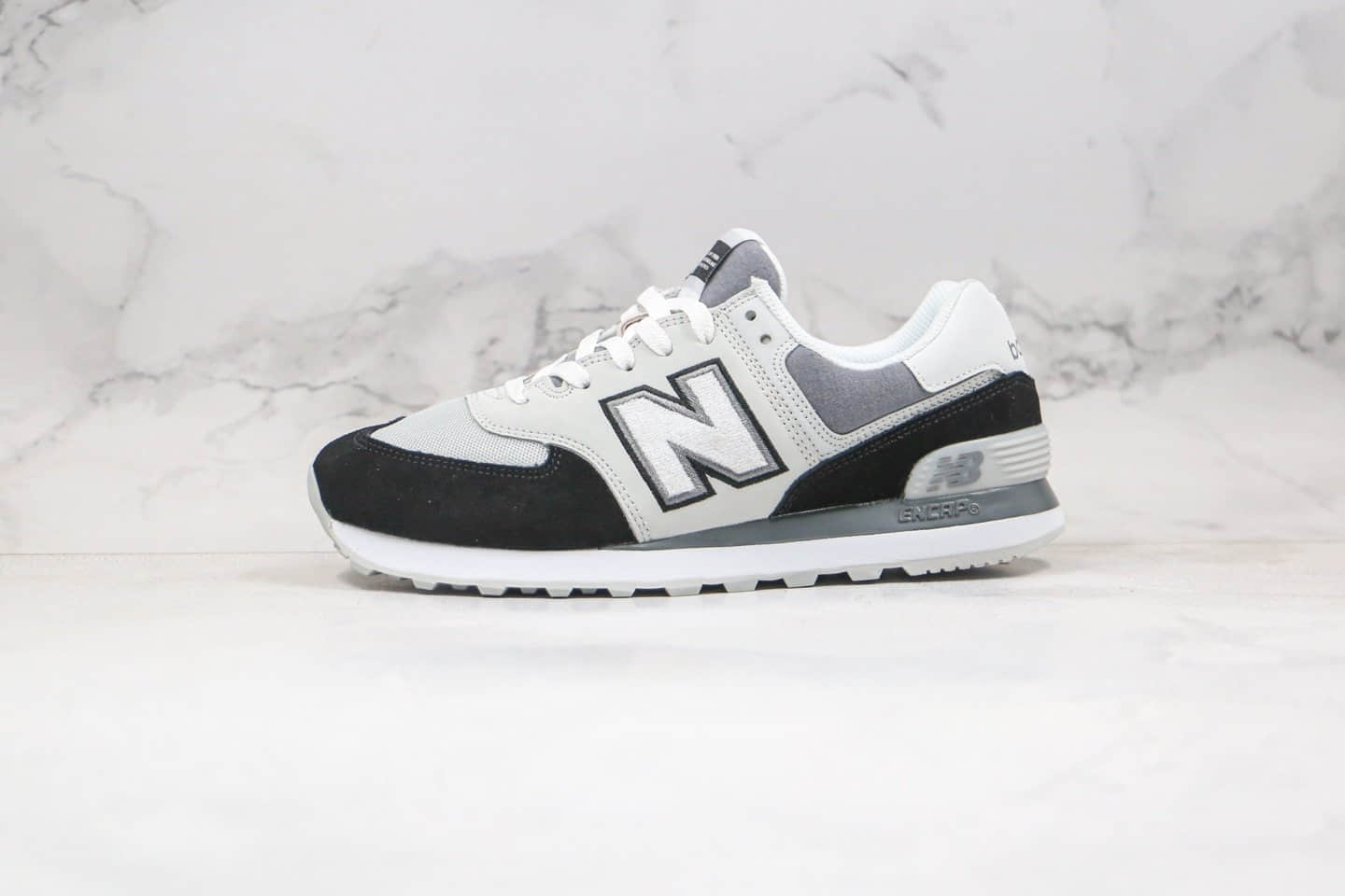 新百伦New Balance 574公司级版本NB574复古慢跑鞋黑白色原盒原标 货号:ML574NLC