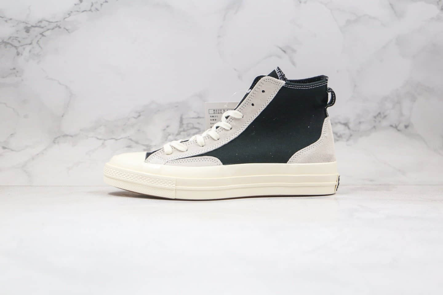 匡威Converse Chuck 1970s Hi Obsidian公司级版本平替FOG帆布拼接麂皮解构板鞋黑色原楦开发 (ID:52286) - 图片1
