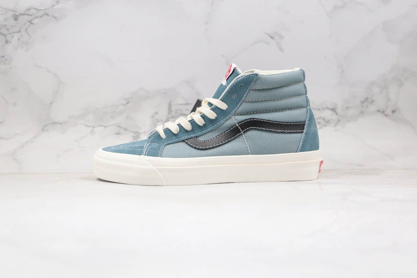 万斯Vans SK8-Hi公司级版本高帮帆布鞋雾霾蓝色原厂硫化大底 货号:VN0A4BVB20R