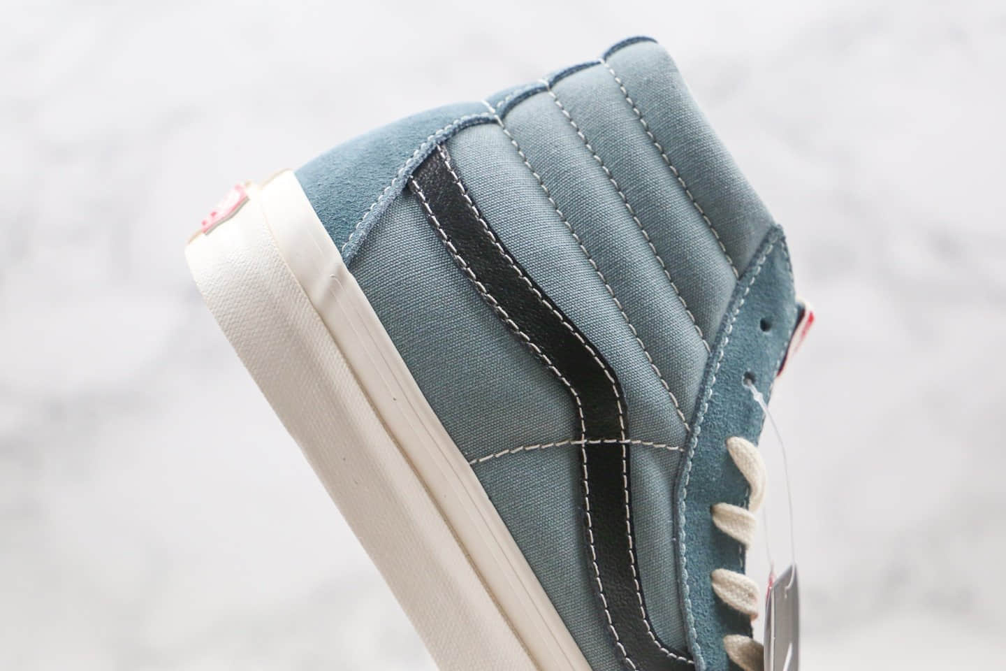 万斯Vans SK8-Hi公司级版本高帮帆布鞋雾霾蓝色原厂硫化大底 货号:VN0A4BVB20R