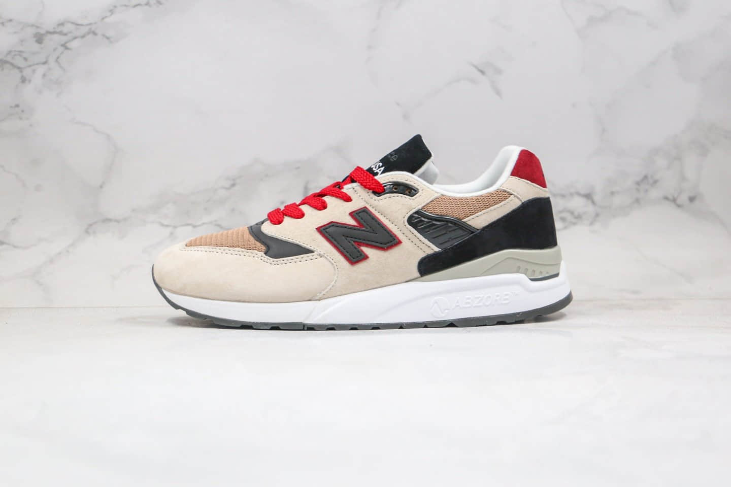 新百伦New Balance 998公司级版本NB998复古跑鞋卡其黑红色原装套楦 (ID:52334) - 图片1