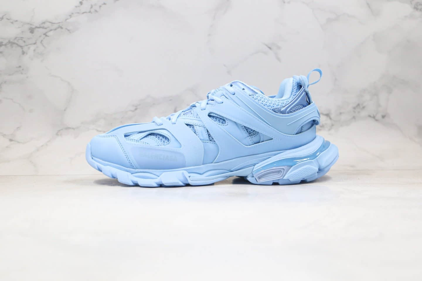 巴黎世家Balenciaga Sneaker Tess s.Gomma纯原版本复古老爹鞋3.0户外概念鞋天蓝色无灯版原装大盒 (ID:52601) - 图片1