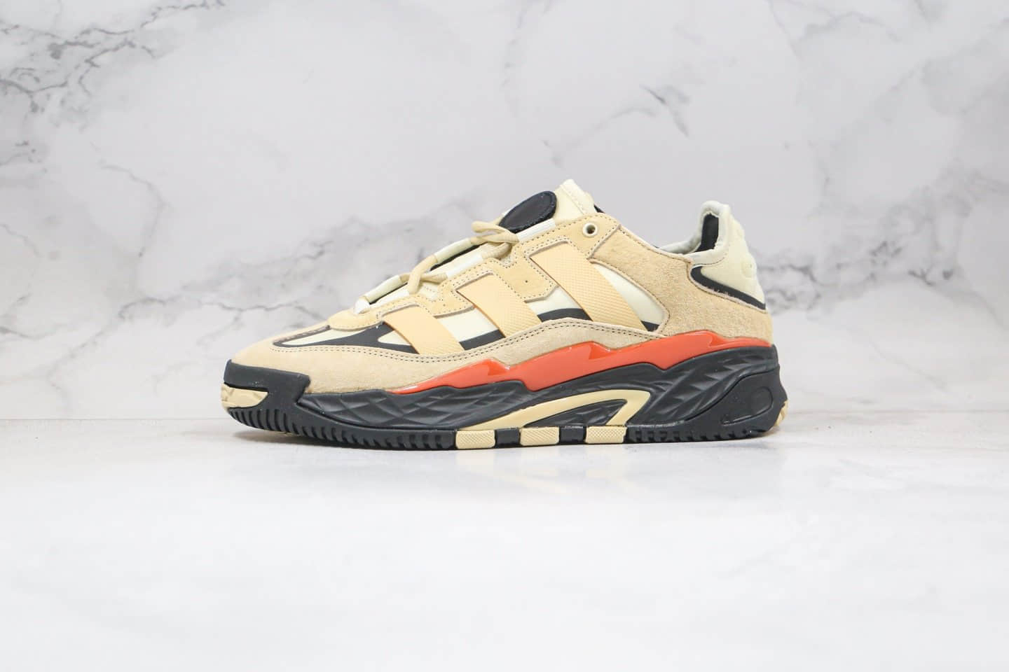 阿迪达斯adidas Originals Niteball纯原版本复古街球系列米黄黑色老爹鞋原楦头纸板打造 (ID:52649) - 图片1