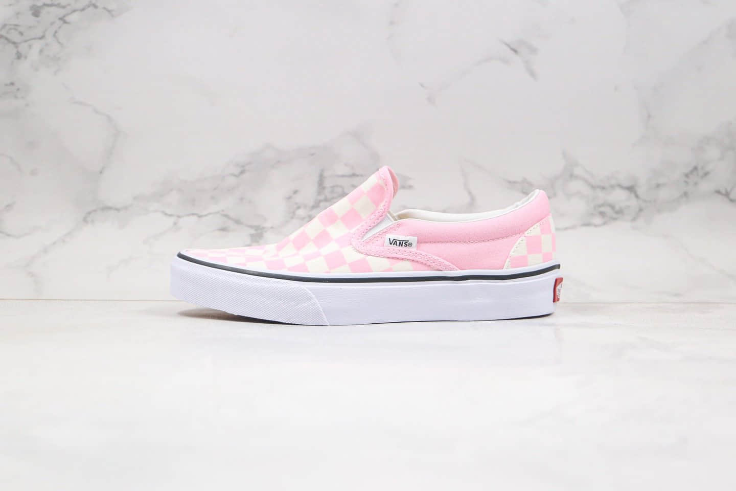 万斯Vans OG Classic Slip-On公司级版本低帮棋盘格子一脚蹬粉色懒人鞋原盒原标 (ID:52818) - 图片1