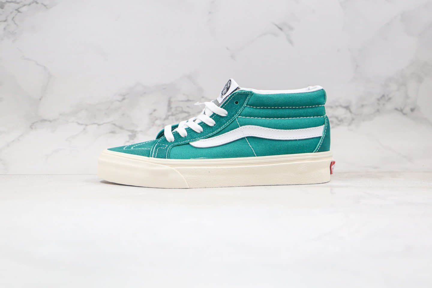 万斯Vans SK8-Mid公司级版本中帮王北车同款复古绿色灰色鞋舌帆布鞋原盒原标 (ID:53174) - 图片1