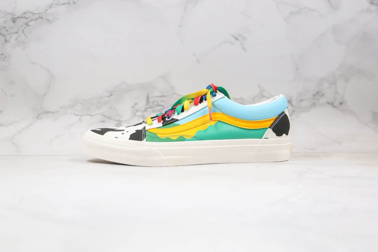 万斯Ben & Jerry’ x Vans Old Skool公司级版本牛奶冰淇淋联名板鞋蓝天白云内置钢印 (ID:53305) - 图片1