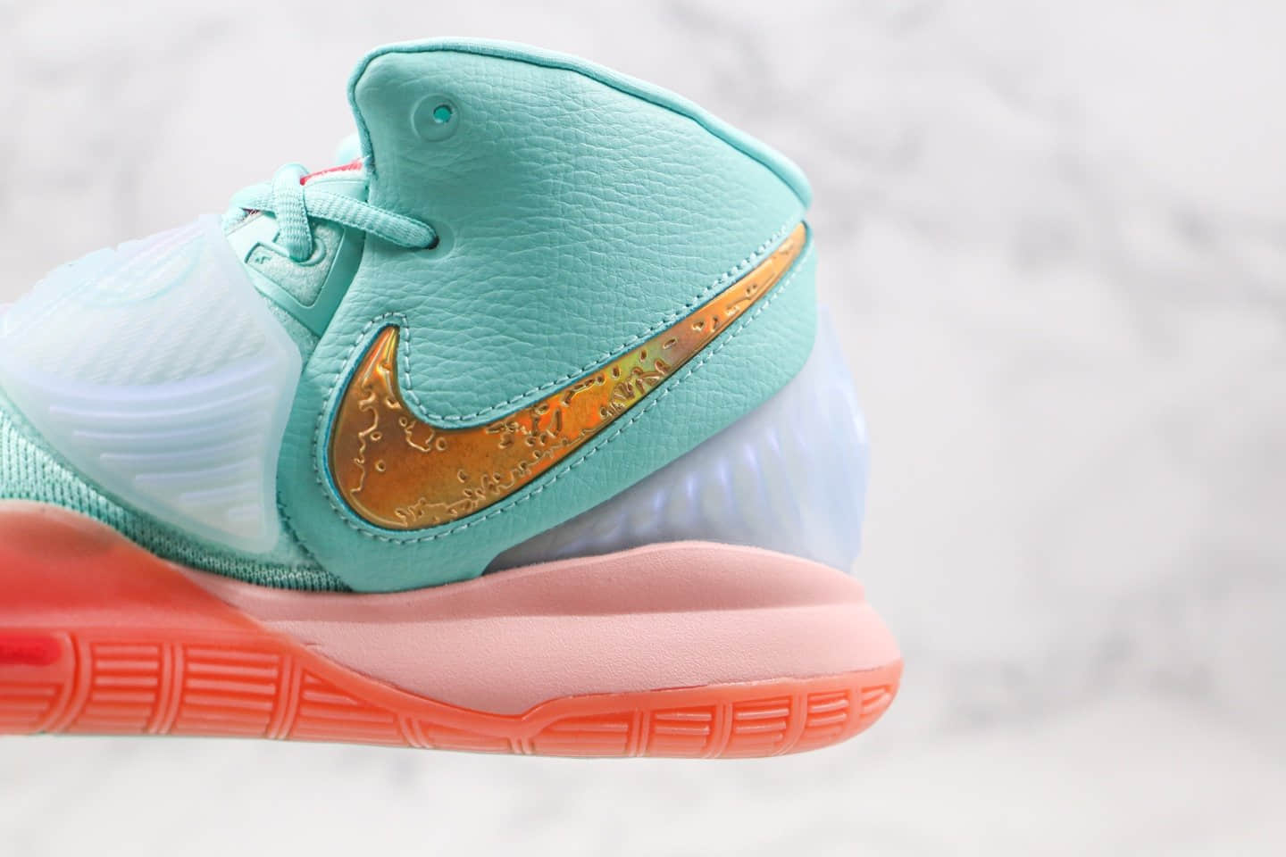 耐克Concepts x Nike Kyrie 6纯原版本欧文6代篮球鞋埃及圣甲虫绿粉橘色内置气垫支持实战 货号:CU8880-600