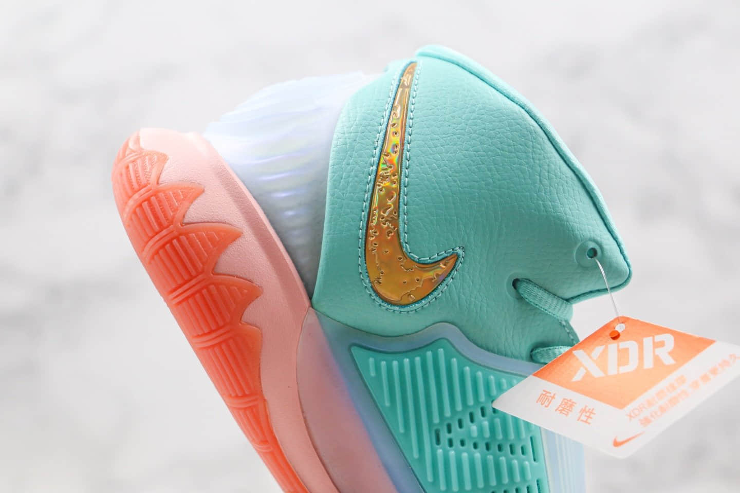 耐克Concepts x Nike Kyrie 6纯原版本欧文6代篮球鞋埃及圣甲虫绿粉橘色内置气垫支持实战 货号:CU8880-600