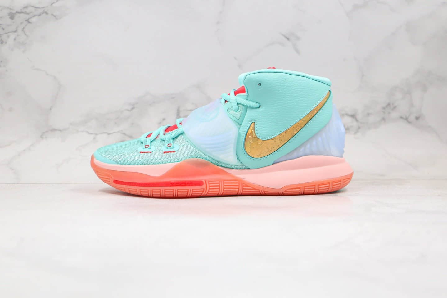 耐克Concepts x Nike Kyrie 6纯原版本欧文6代篮球鞋埃及圣甲虫绿粉橘色内置气垫支持实战 货号:CU8880-600