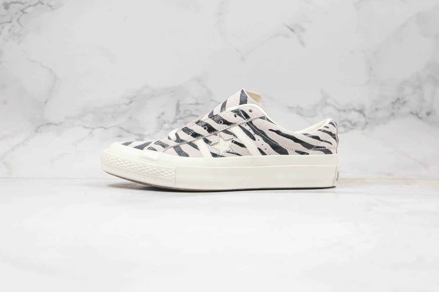 匡威Converse JACK STAR&BARS ZEBRASUEDE公司级版本低帮杰克双杠一星日本限定斑马纹配色原盒原标 (ID:53467) - 图片1