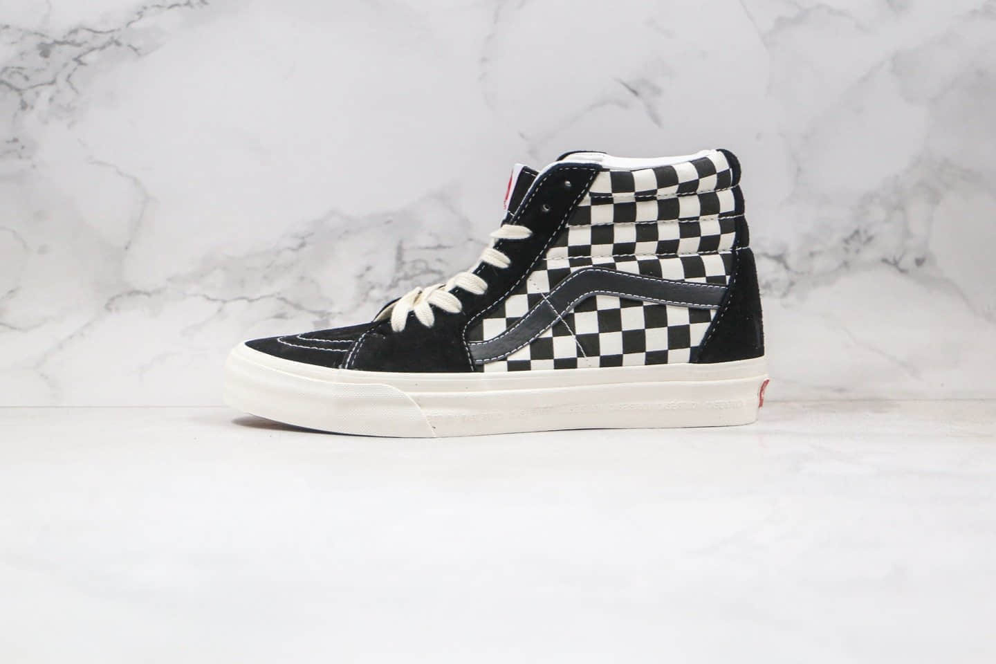 万斯Vans Case Study公司级版本高帮秋冬系列黑白棋盘格帆布鞋原楦头纸板打造 (ID:53544) - 图片1