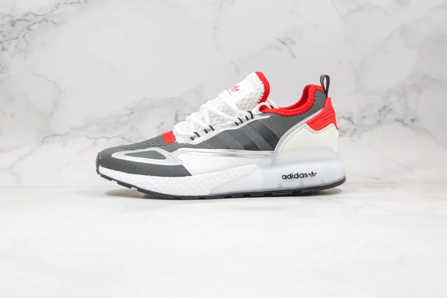 阿迪达斯adidas Originals ZX 2K Boost纯原版本易烊千玺同款爆米花缓震休闲运动跑鞋白黑红色区别市面通货 (ID:53718) - 图片1