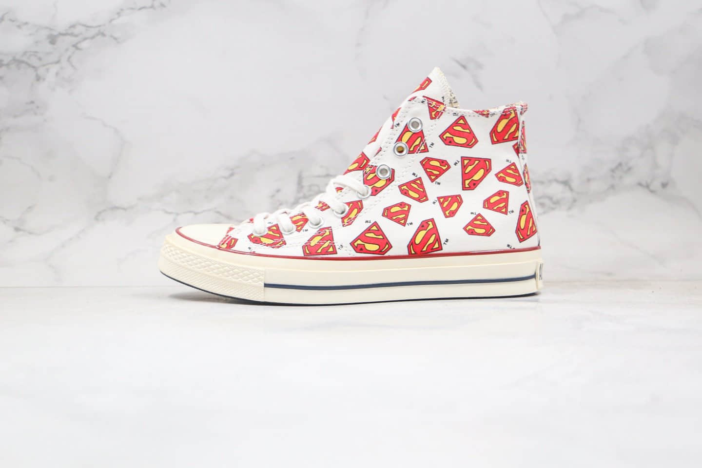 匡威Converse All Star x Superman超人联名款公司级版本红色高帮硫化帆布鞋原档案数据开发 (ID:53869) - 图片1