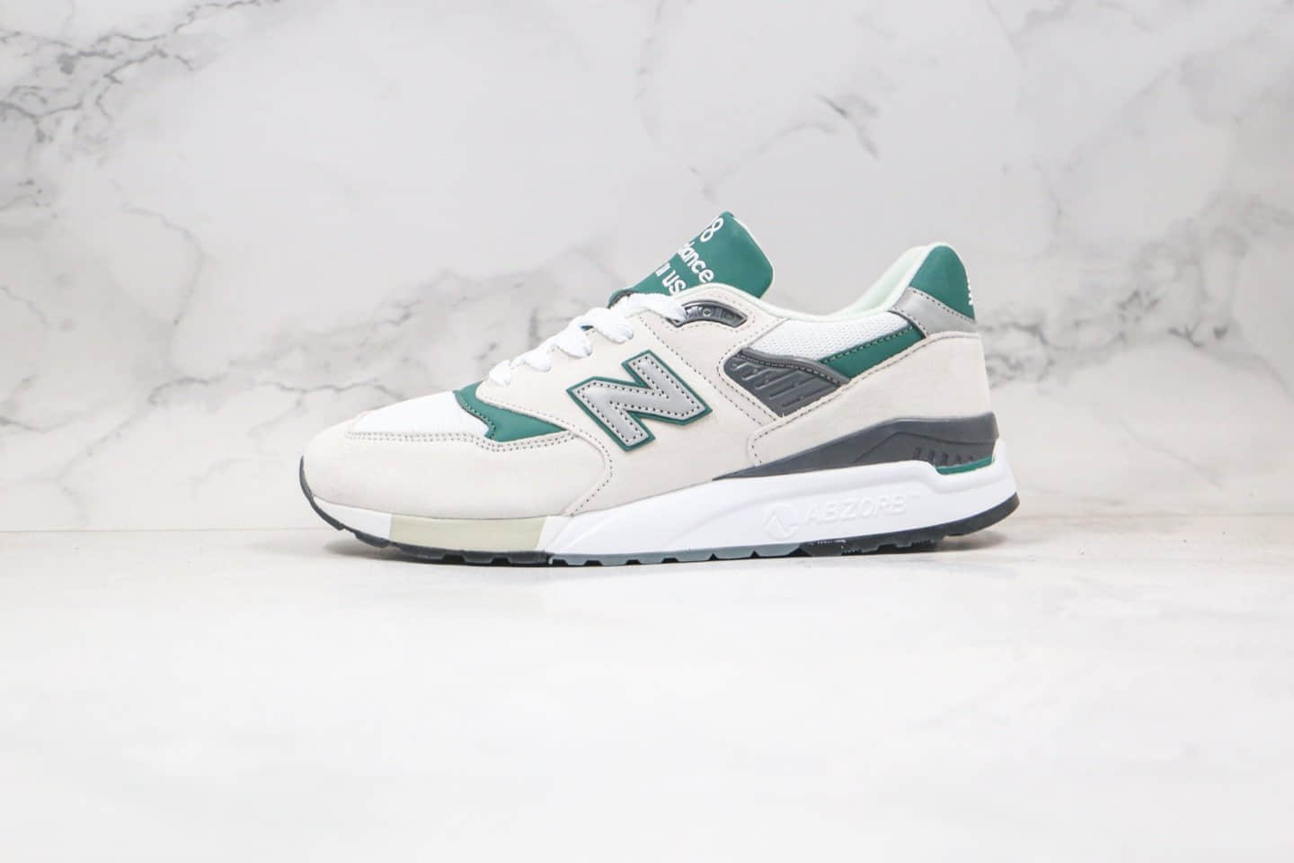 新百伦New Balance 998纯原版本复古慢跑鞋NB998白绿色原盒原标原档案数据开发 货号:M998XAD