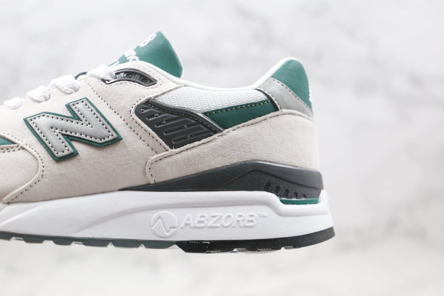 新百伦New Balance 998纯原版本复古慢跑鞋NB998白绿色原盒原标原档案数据开发 货号:M998XAD