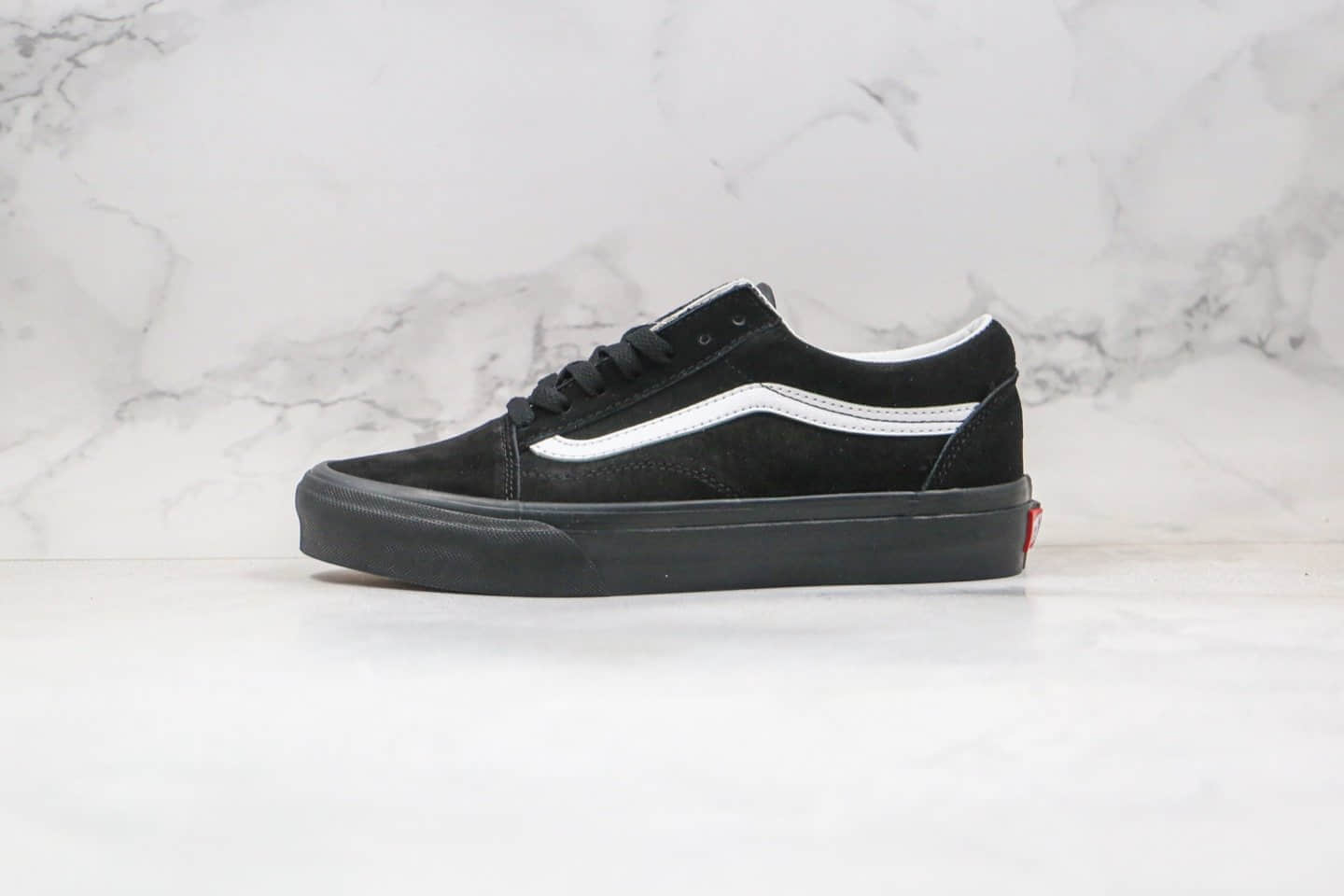 万斯Vans Pig Suede Old Skool Sk8-Hi公司级版本低帮麂皮黑白色硫化板鞋原楦头纸板打造 (ID:54093) - 图片1
