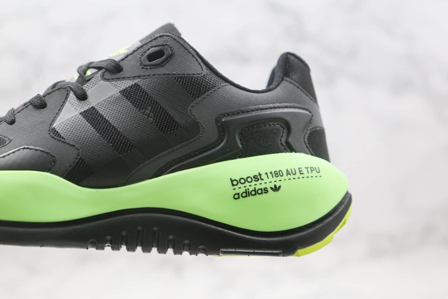 阿迪达斯adidas Originals ZX ALKYNE纯原版本王嘉尔同款未来球鞋炔化学元素系列黑绿色爆米花跑鞋原鞋开模一比一打造 货号:FY3023