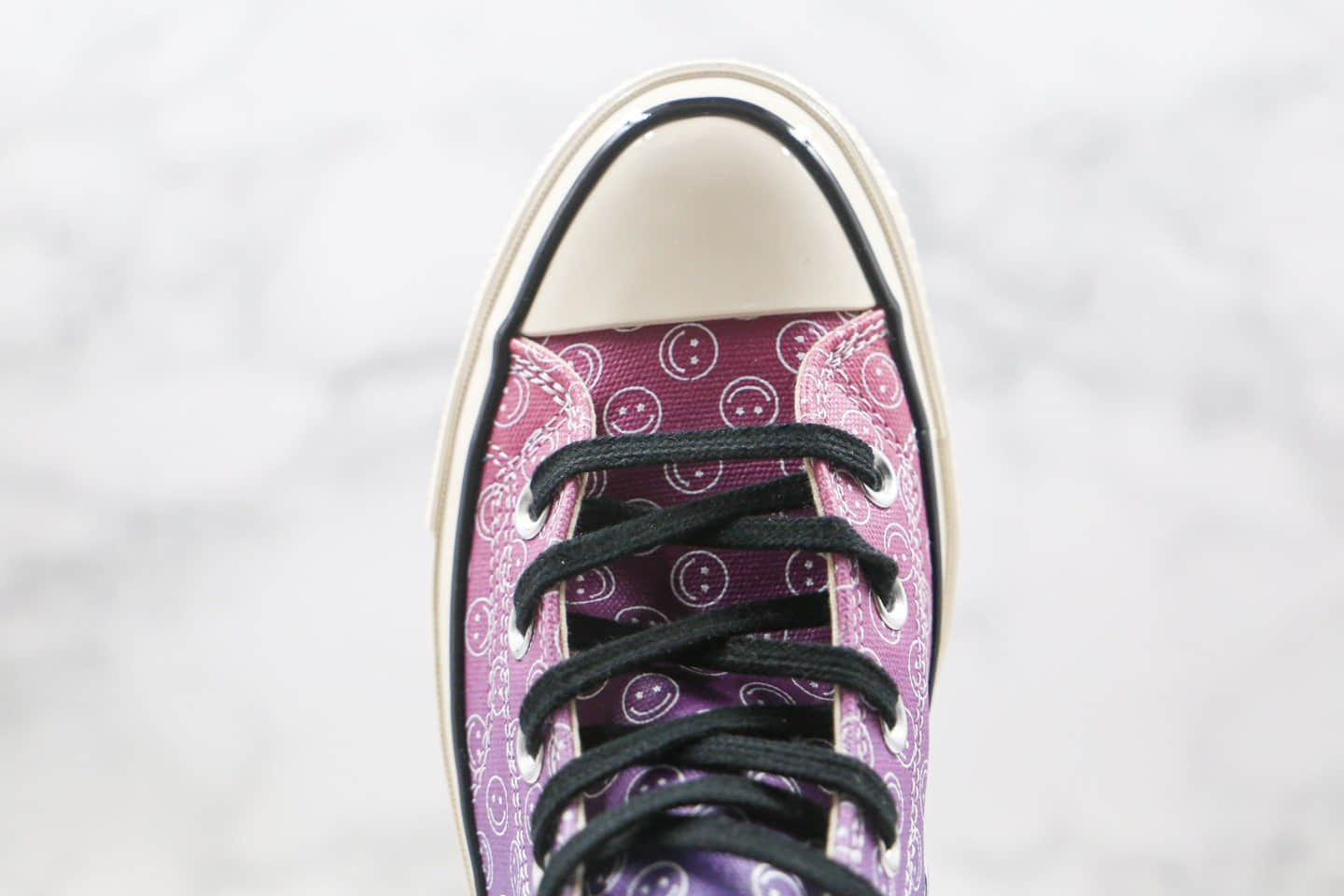 匡威Converse chuck70 Happy Camper公司级版本高帮渐变紫色笑脸硫化板鞋原楦头纸板打造 货号:167635C