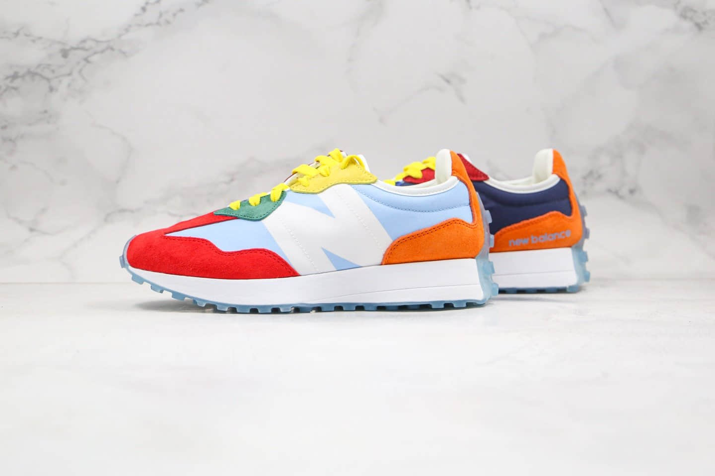 新百伦New Balance 327公司级版本复古慢跑鞋NB327彩虹色原鞋开模正确鞋面材质 货号:MS327B敏感内容