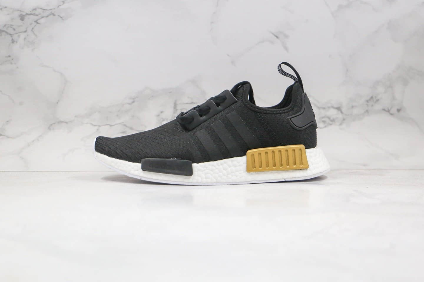阿迪达斯Adidas NMD R1 Primeknit Triple Black纯原版本爆米花跑鞋NMD R1黑金色内置原厂巴斯夫大底 (ID:55528) - 图片1