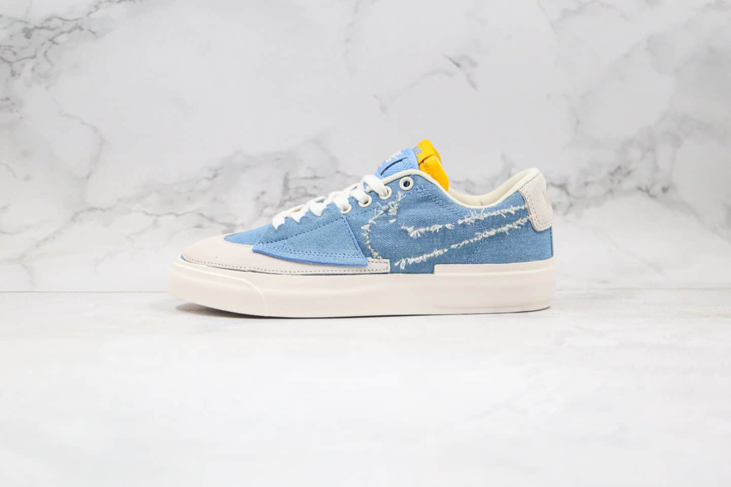 耐克Nike SB Zoom Blazer Mid Edge Hack Pack纯原版本低帮SB开拓者拆线格子牛仔蓝解构板鞋原盒原标 (ID:55586) - 图片1