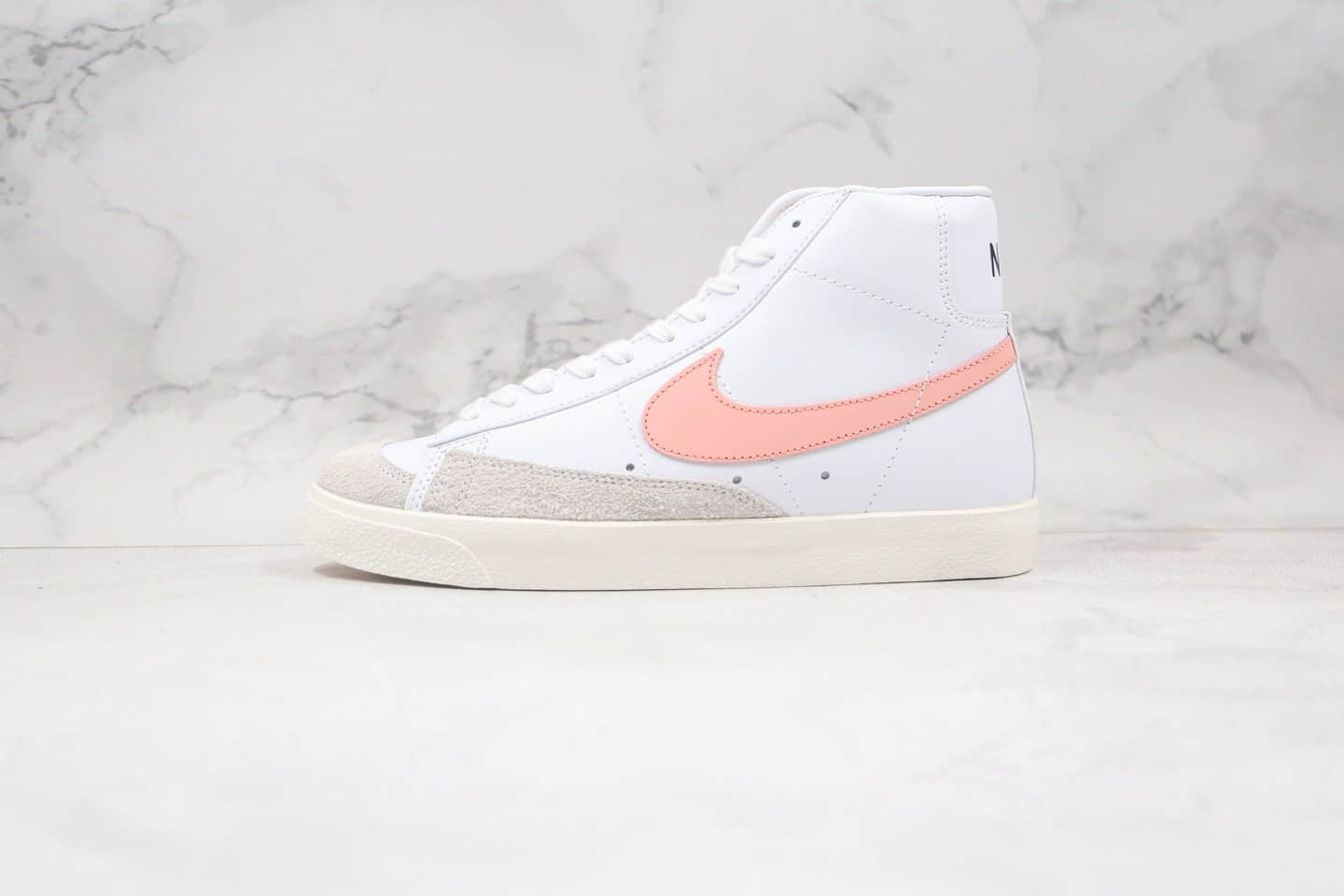 耐克Nike ZOOM BLAZER MID纯原版本中帮开拓者白粉色蜜桃粉勾板鞋内置Zoom气垫 (ID:55650) - 图片1