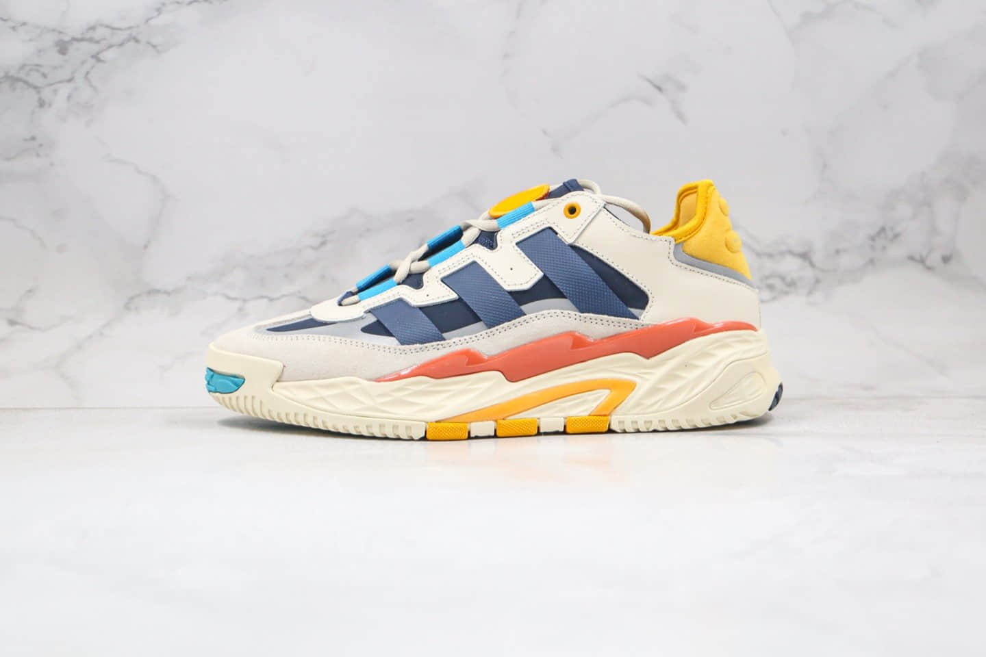 阿迪达斯adidas Originals Niteball纯原版本复古老爹鞋街球系列米白黄黑蓝色原盒原标原楦头纸板打造 货号:FV4842