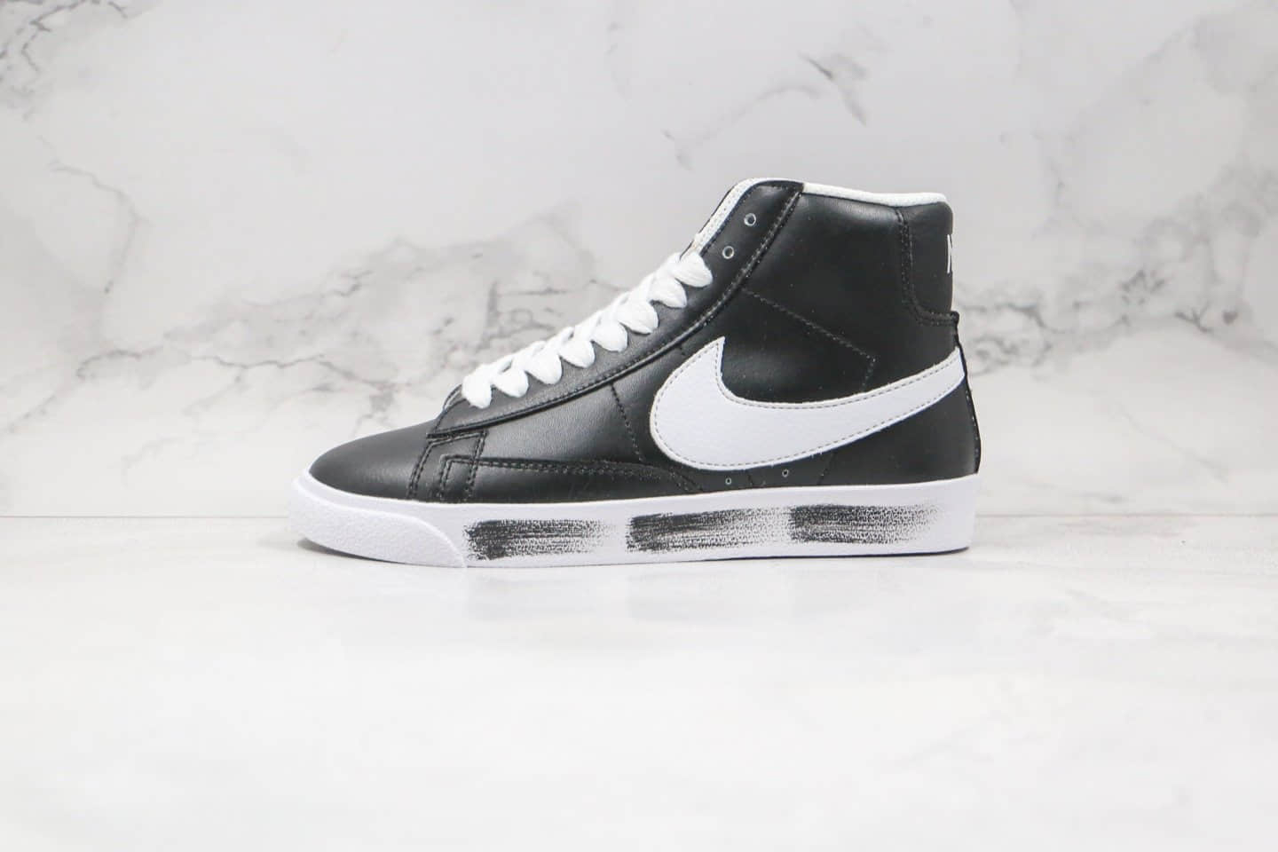 耐克Nike blazer mid x Peaceminusone纯原版本中帮开拓者权志龙小雏菊黑白色板鞋原盒原标 (ID:55769) - 图片1