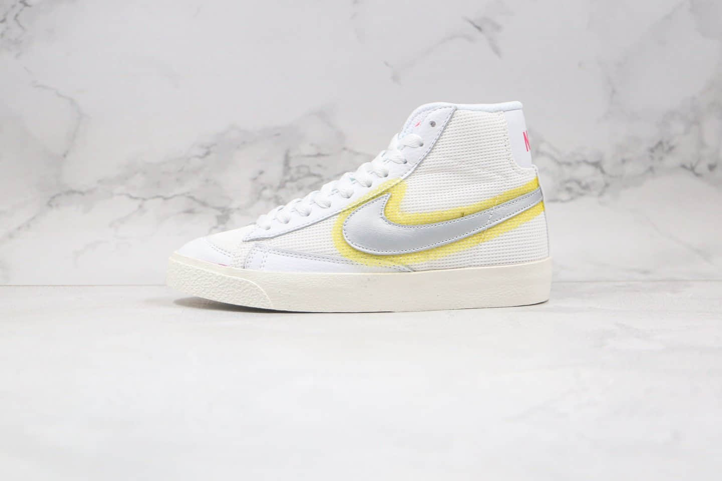 耐克Nike Blazer Mid ‘1977 Vintage WE纯原版本中帮开拓者网面白黄银色板鞋原档案数据开发 (ID:55896) - 图片1